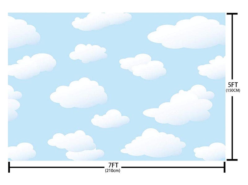 MEHOFOND Blue Sky Backdrop Cloud Cartoon Birthday Party Decoration Backdrop for Boy Kids World Travel Aviator Step and Repeat Dessert Baby Shower Photography Background Banner Studio Photo Props 7x5ft - Image 4